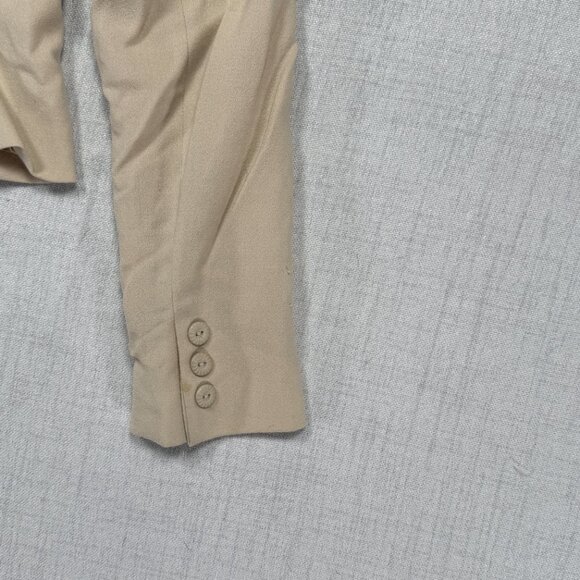 Vintage J. Percy for Marvin Richards Wool Jacket Faux Fur Collar Beige Size 2P - Picture 6 of 15